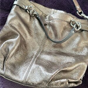 Metallic Leather Shoulder Bag
